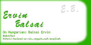 ervin balsai business card